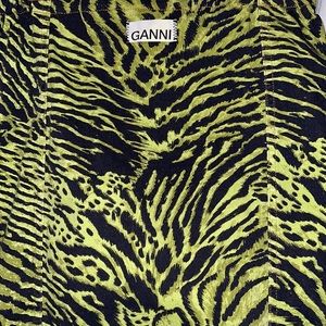 NWT GANNI SZ 38 pencil skirt green/black